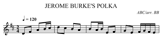 JEROME BURKE'S POLKA - staff notation