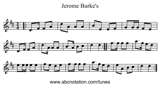 Jerome Burke's - staff notation