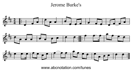 Jerome Burke's - staff notation