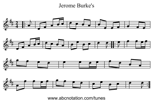 Jerome Burke's - staff notation