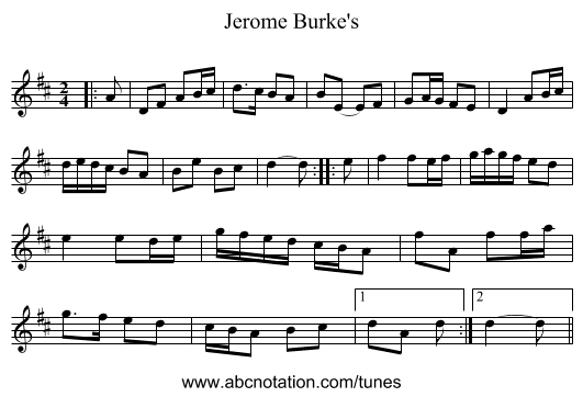 Jerome Burke's - staff notation