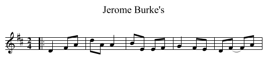Jerome Burke's - staff notation