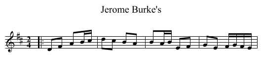 Jerome Burke's - staff notation