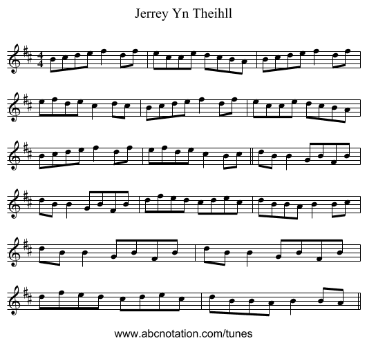 Jerrey Yn Theihll - staff notation