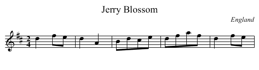 Jerry Blossom - staff notation