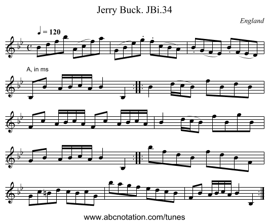 Jerry Buck. JBi.34 - staff notation