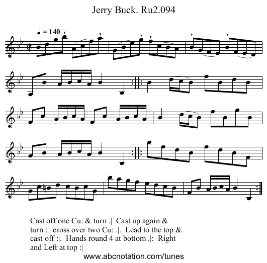 Jerry Buck. Ru2.094 - staff notation