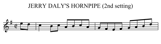 JERRY DALY'S HORNPIPE (2nd setting) - staff notation