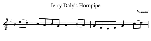 Jerry Daly's Hornpipe - staff notation