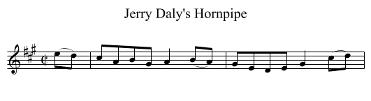 Jerry Daly's Hornpipe - staff notation
