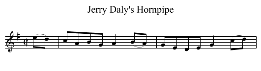 Jerry Daly's Hornpipe - staff notation