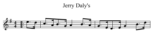 Jerry Daly's - staff notation