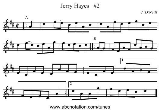 Jerry Hayes #2 - staff notation