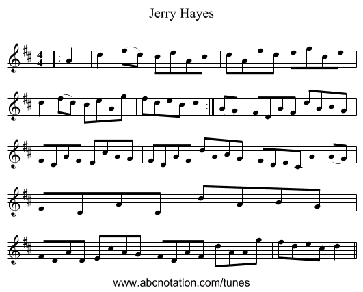 Jerry Hayes - staff notation