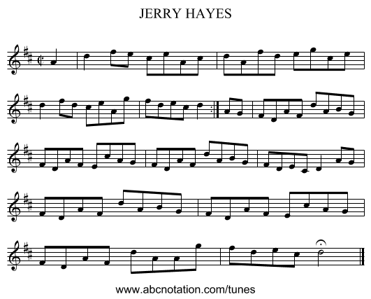JERRY HAYES - staff notation