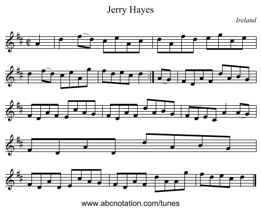Jerry Hayes - staff notation