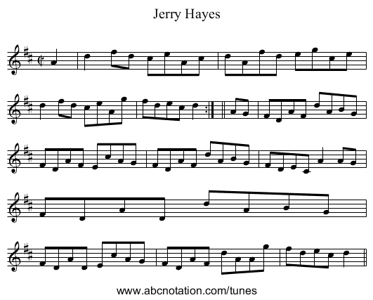 Jerry Hayes - staff notation
