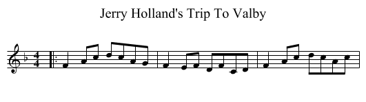 Jerry Holland's Trip To Valby - staff notation