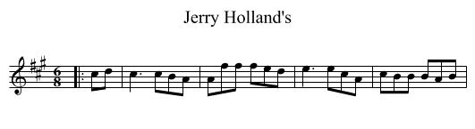 Jerry Holland's - staff notation