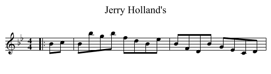 Jerry Holland's - staff notation