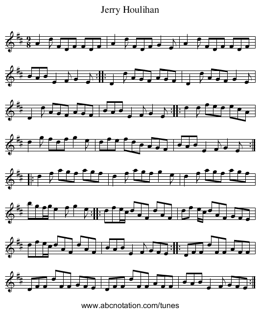 Jerry Houlihan - staff notation