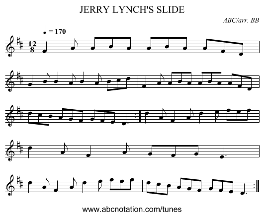 JERRY LYNCH'S SLIDE - staff notation