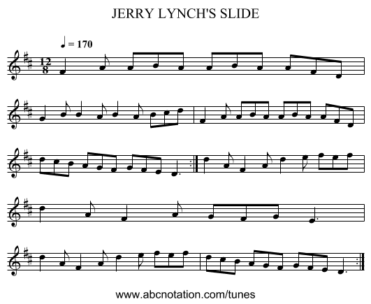 JERRY LYNCH'S SLIDE - staff notation