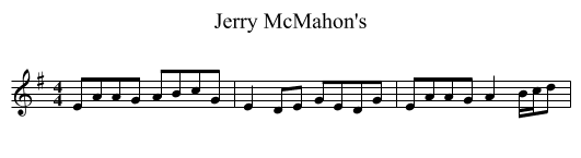 Jerry McMahon's - staff notation