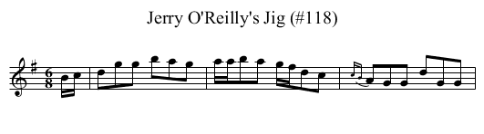 Jerry O'Reilly's Jig (#118) - staff notation