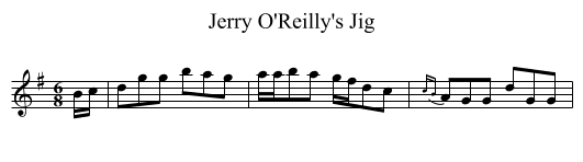 Jerry O'Reilly's Jig - staff notation