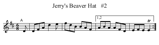 Jerry's Beaver Hat   #2 - staff notation