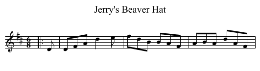 Jerry's Beaver Hat - staff notation