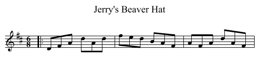 Jerry's Beaver Hat - staff notation