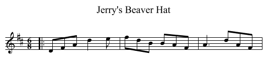 Jerry's Beaver Hat - staff notation