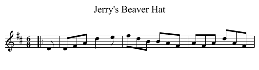 Jerry's Beaver Hat - staff notation