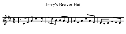 Jerry's Beaver Hat - staff notation