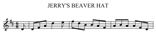 JERRY'S BEAVER HAT - staff notation