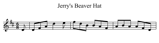 Jerry's Beaver Hat - staff notation