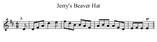 Jerry's Beaver Hat - staff notation