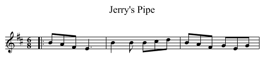 Jerry's Pipe - staff notation
