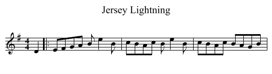 Jersey Lightning - staff notation
