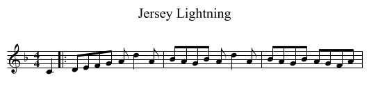 Jersey Lightning - staff notation