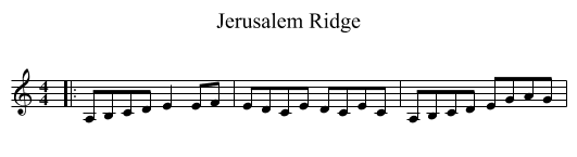 Jerusalem Ridge - staff notation