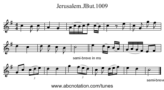 Jerusalem.JBut.1009 - staff notation