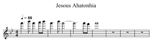 Jesous Ahatonhia - staff notation