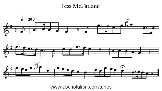 Jess McFarlane. - staff notation