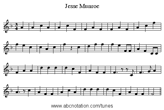 Jesse Munroe - staff notation