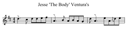 Jesse 'The Body' Ventura's - staff notation