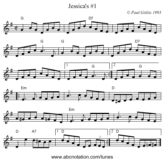 Jessica's #1 - staff notation