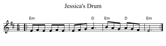 Jessica's Drum - staff notation